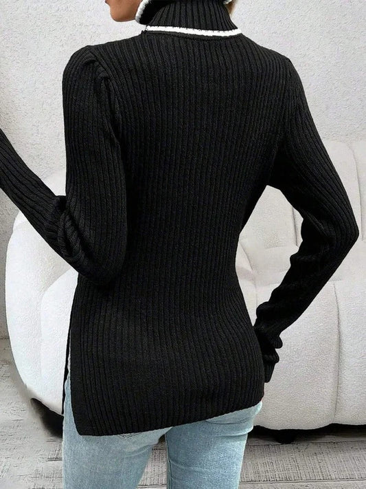 Baylen | Pullover mit Rollkragen in Schwarz und Weiß