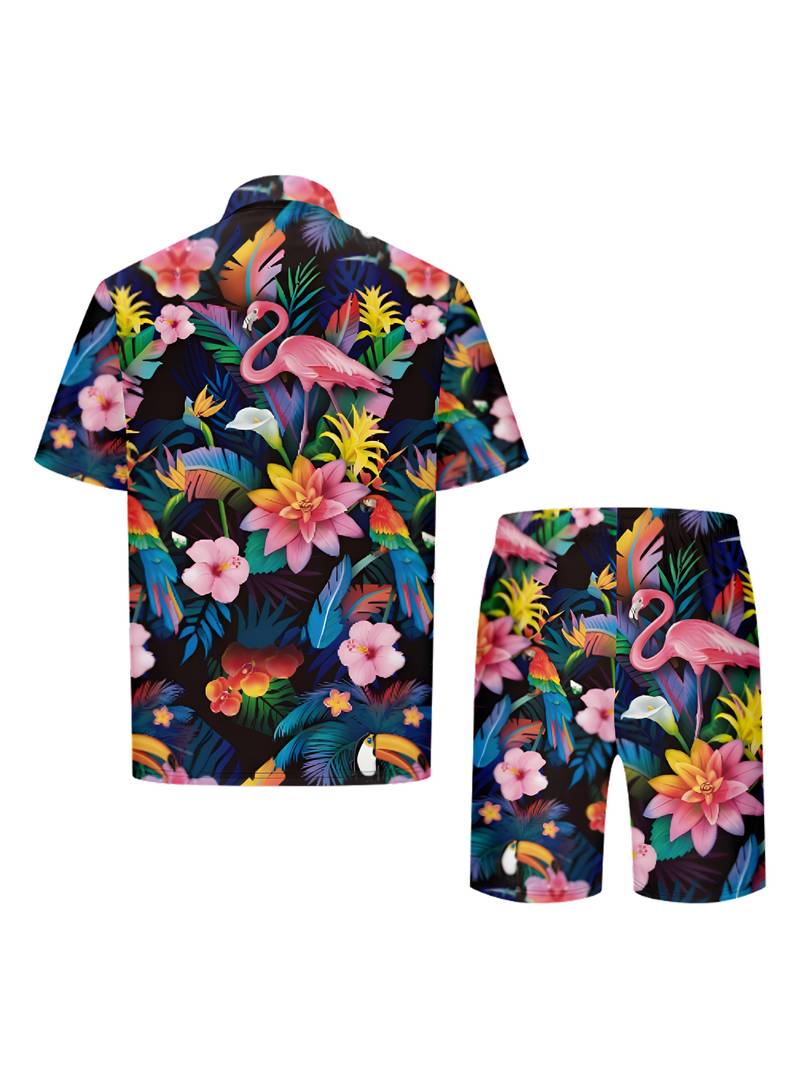 Wister | 2-teiliges set mit floralem flamingo-print