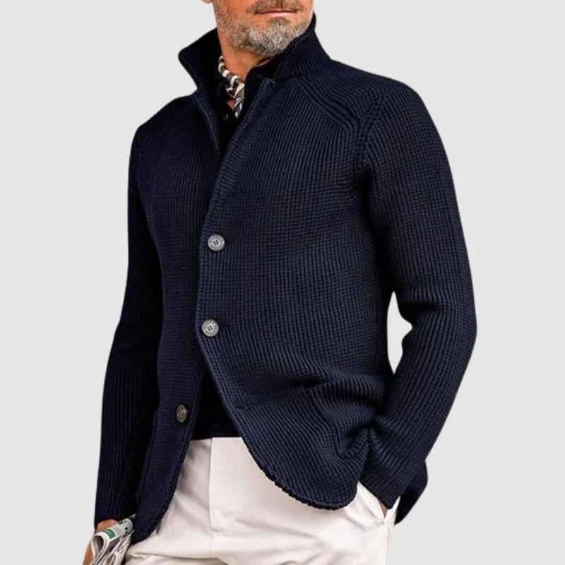 Matin | Stylischer Cardigan aus dickem Strick für Herren – Einfarbig, bequem und elegant