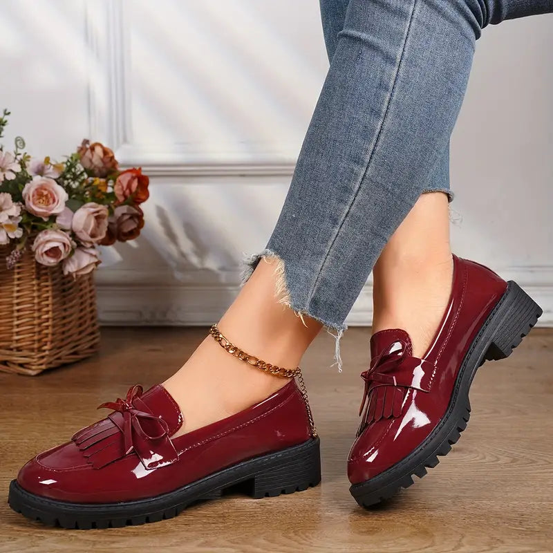 Quincel | Trendy Loafer mit Quastendekor im Preppy-Slip-On-Stil