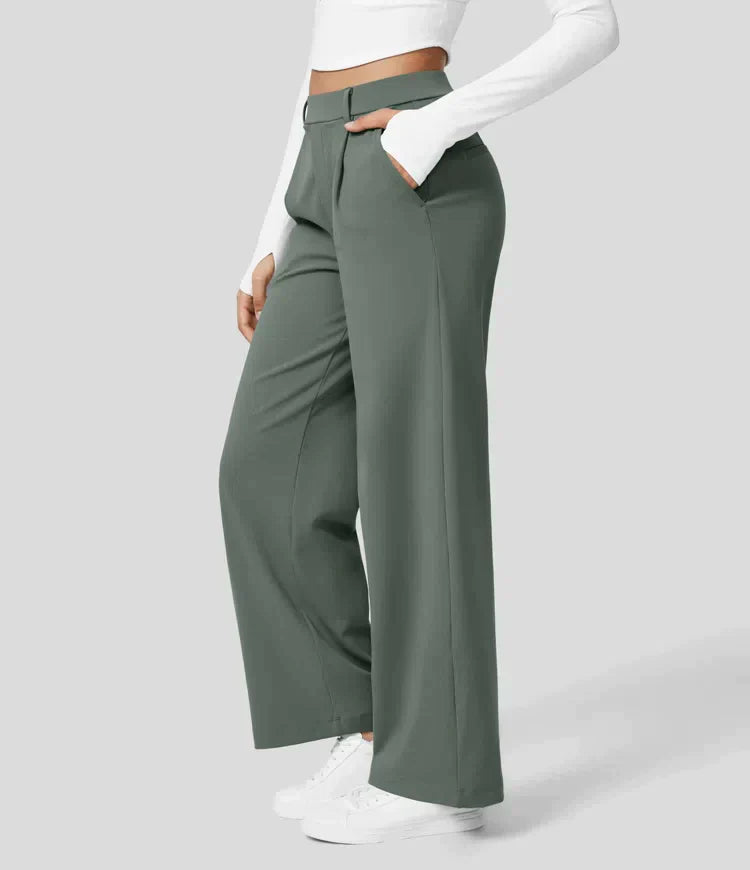 Sauzy | Hochtaillierte Stretch-Hose mit geradem Bein