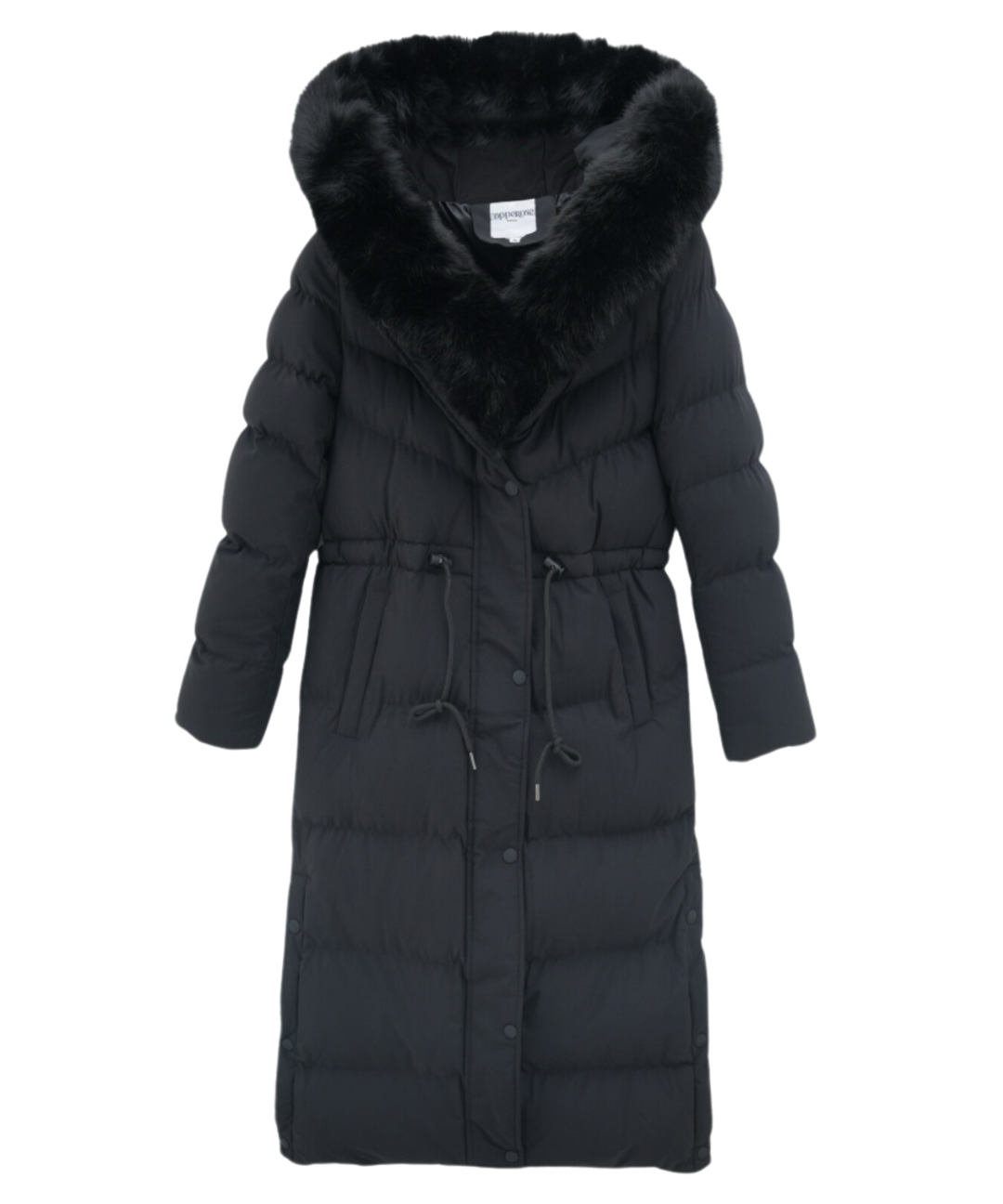 Damen Wintermantel | Lange Steppjacke | Warm Gefüttert | Kapuze mit Imitationsfell