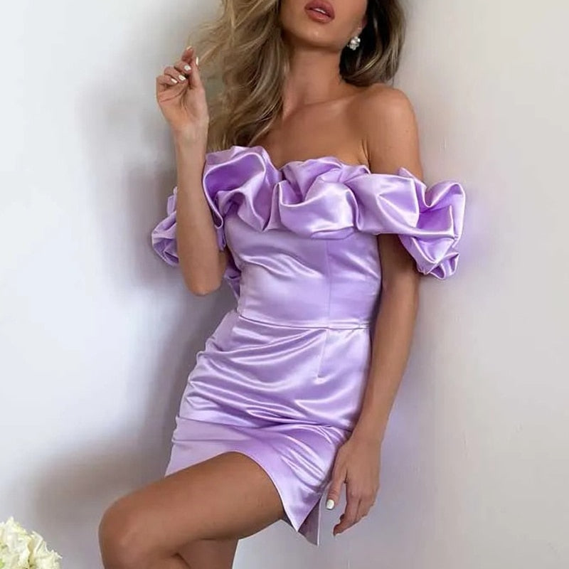 Daxton | Schulterfreies Kleid mit Rüschen