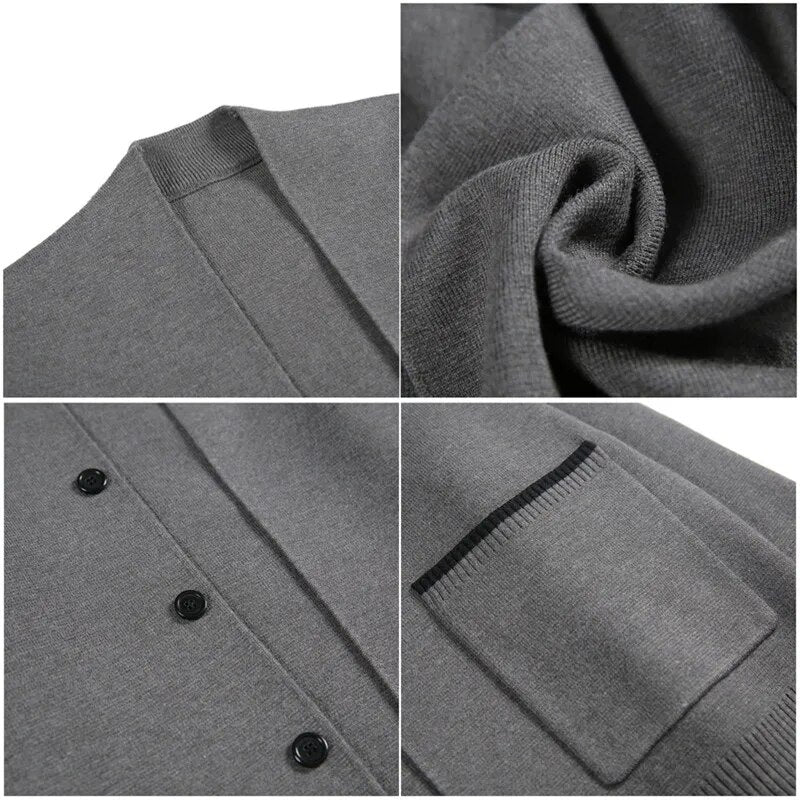 Uldis | Casual Strick-Cardigan im Blazer-Stil mit Rippbündchen