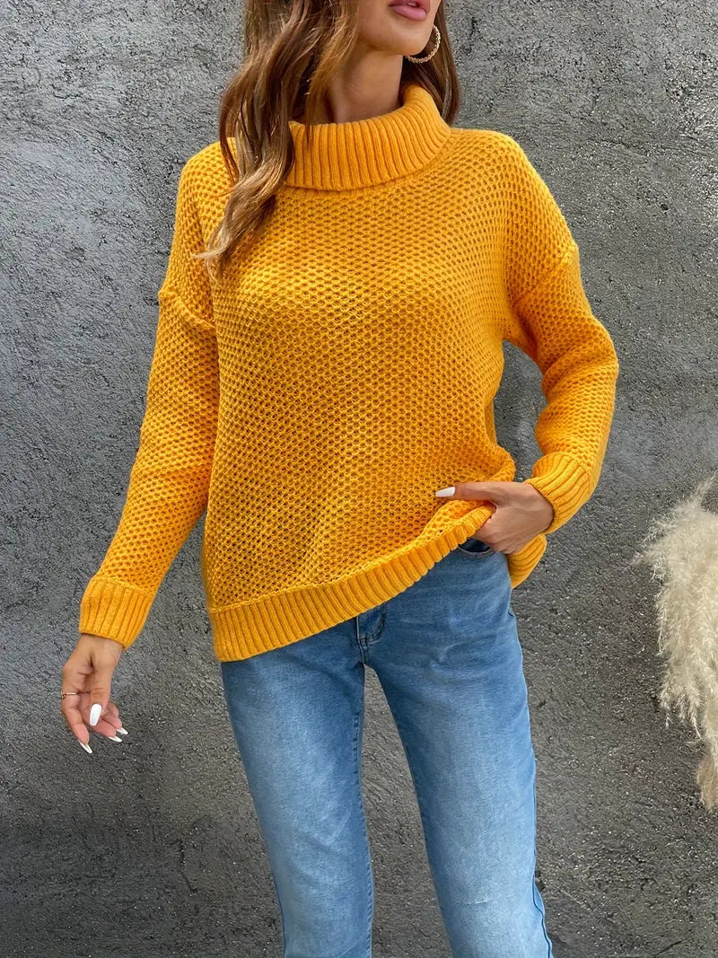 Rolke | Rollkragenpullover Damen – Lässig Elegant, Orange-Rot