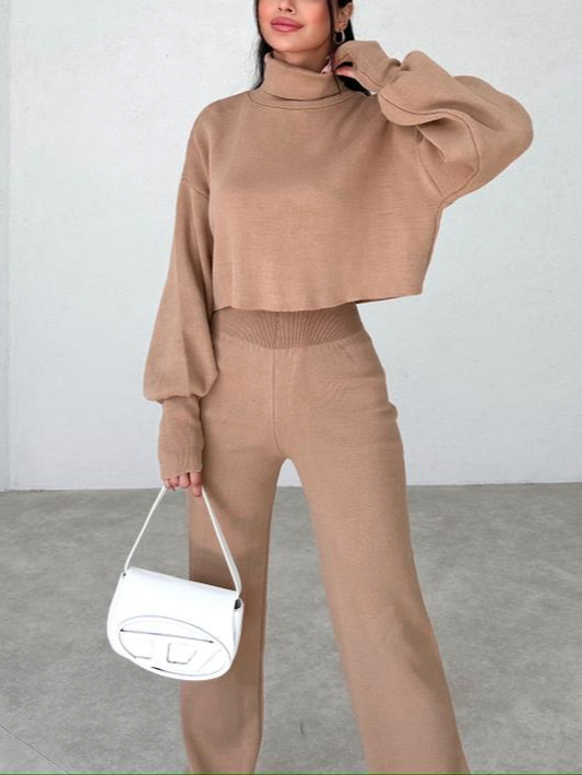 Veila | Bequemer Rollkragen-Strickanzug