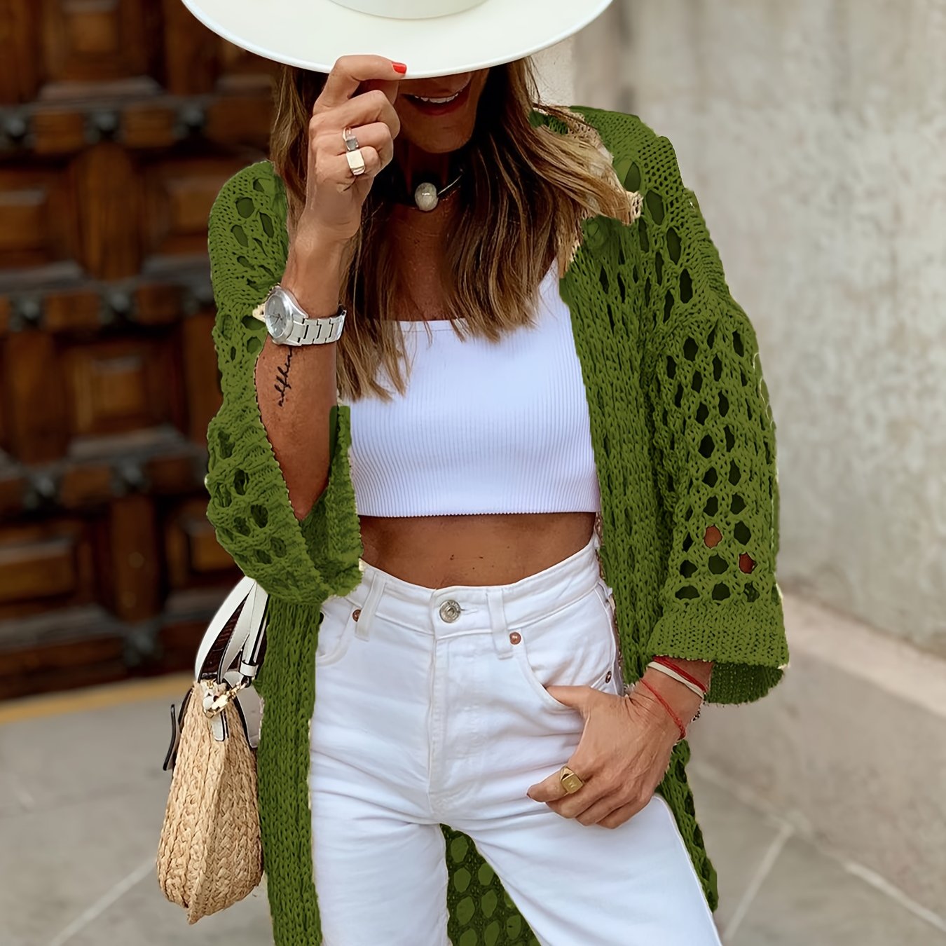 Queenzel - Gehäkelte Strickjacke