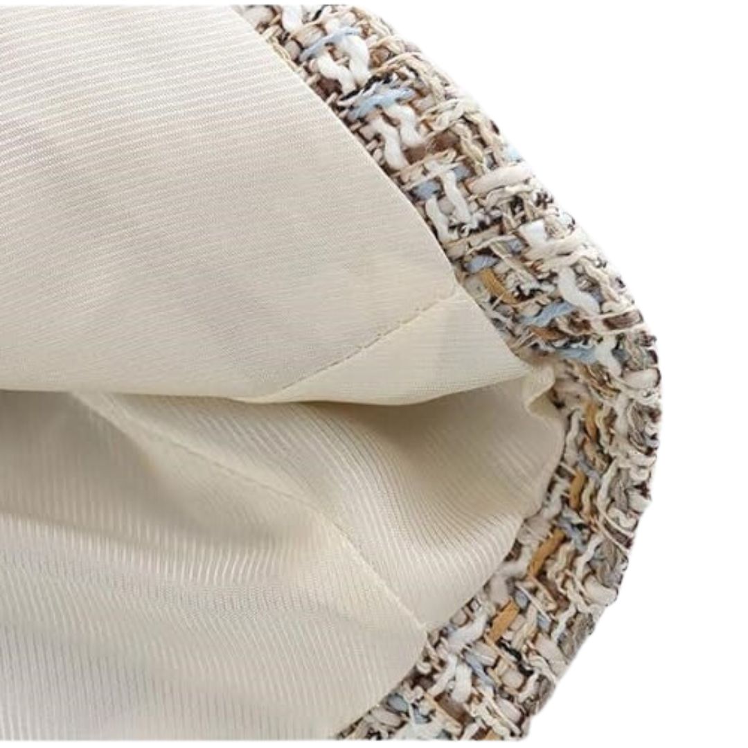 Uptun | Getailleerde Tweed Blazer met Gouden Knoopdetails