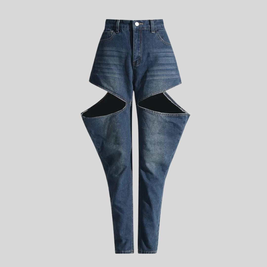 Nightfall | Einzigartige High-Waist-Jeans mit Cut-Outs für Damen