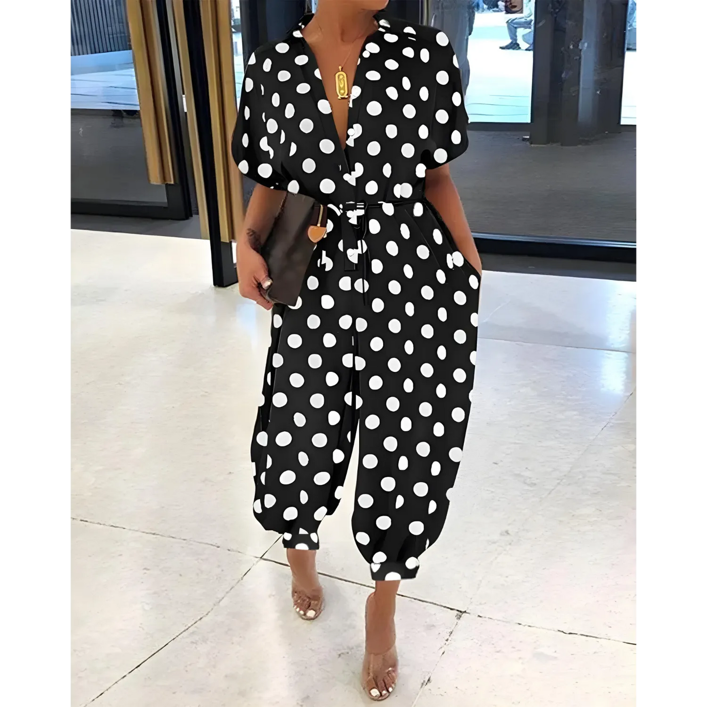 Rochelle | Vintage-Charme Jumpsuit aus Baumwollmischung in verschiedenen Farben