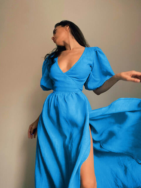 Valencia | Schößchen Ballonärmel Gebundenes Kleid