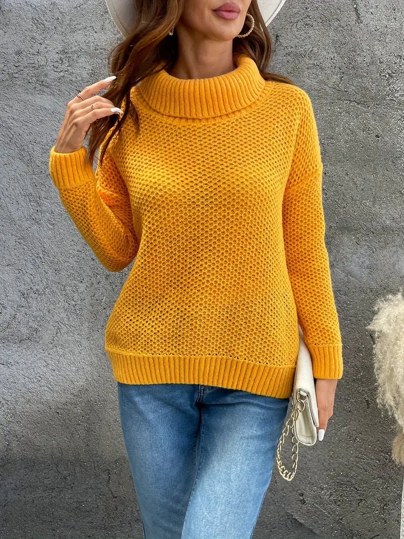 Rolke | Rollkragenpullover Damen – Lässig Elegant, Orange-Rot