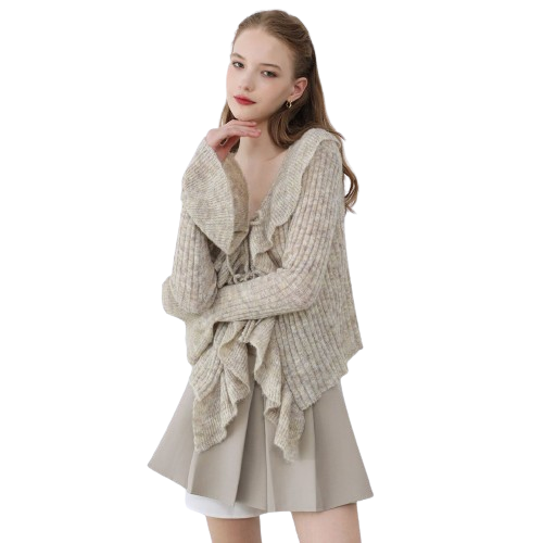 Reign | Gebreite Top mit übertriebener Rüschenausschnitt und Schleifenverschluss