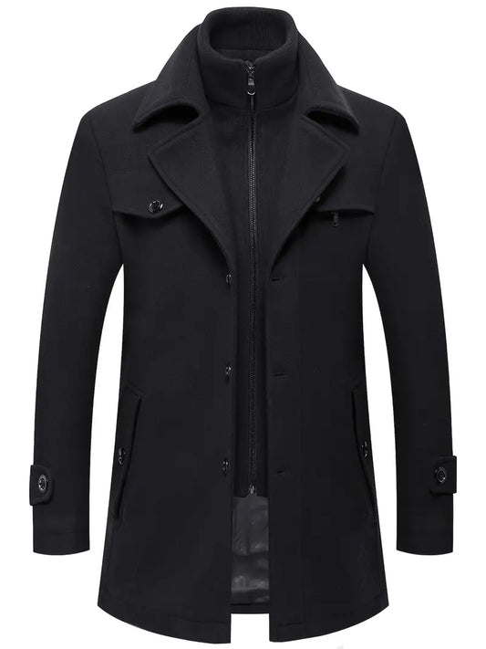 Jom | Herren Winterdicke Warme Zip Lange Jacke