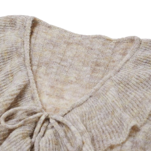 Reign | Gebreite Top mit übertriebener Rüschenausschnitt und Schleifenverschluss