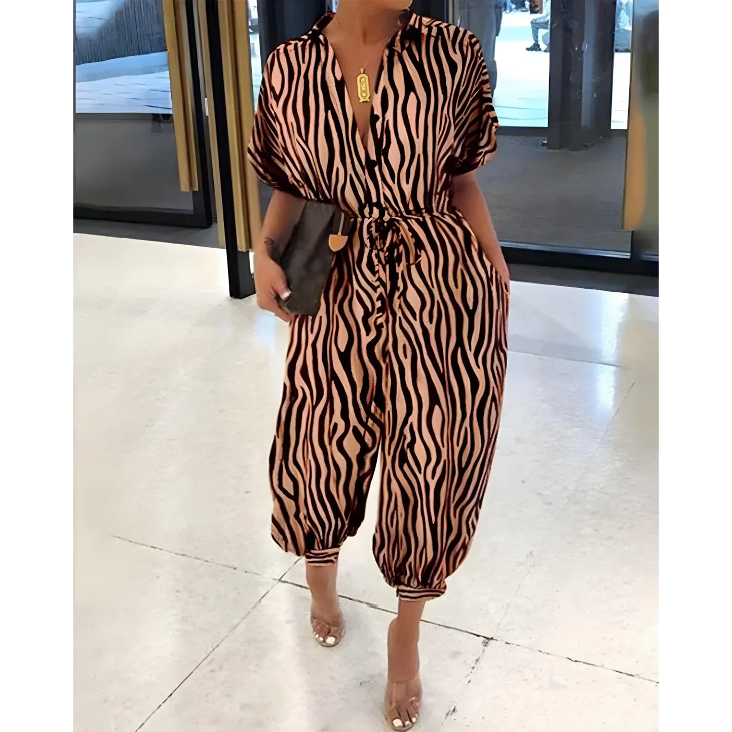 Rochelle | Vintage-Charme Jumpsuit aus Baumwollmischung in verschiedenen Farben