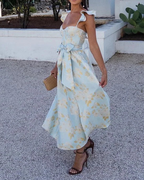 Lana | Comfy Schmetterlingsärmel bedrucktes Kleid