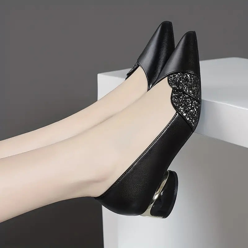 Yvonnie  | Spitze Spitze klobiger Absatz Pumps