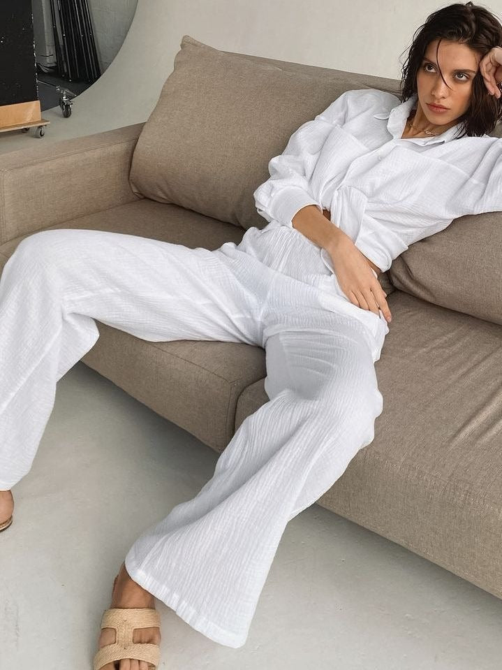 Viy | Langarm-Oberteil und Hochtaillierte Hose im Set