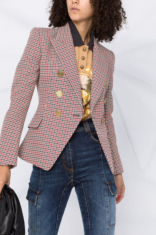 Vienne | Damen Hahnentritt Blazer mit Doppelknopfleiste