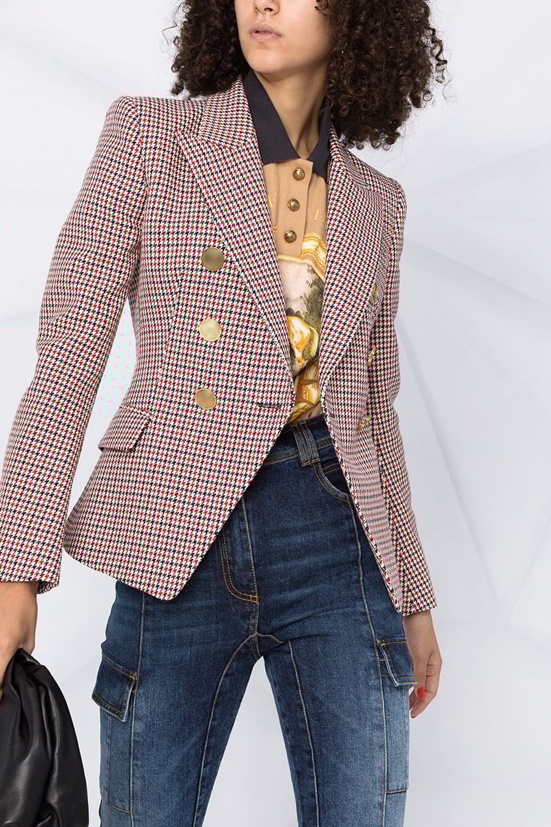 Vienne | Damen Hahnentritt Blazer mit Doppelknopfleiste