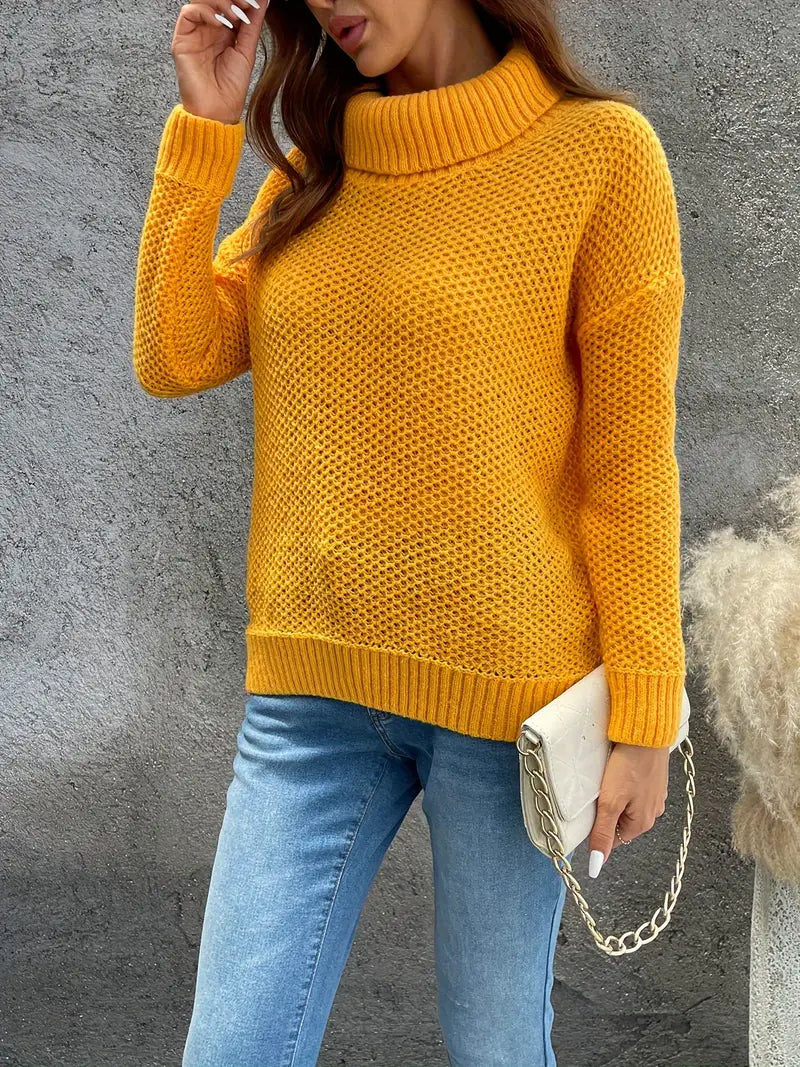 Rolke | Rollkragenpullover Damen – Lässig Elegant, Orange-Rot