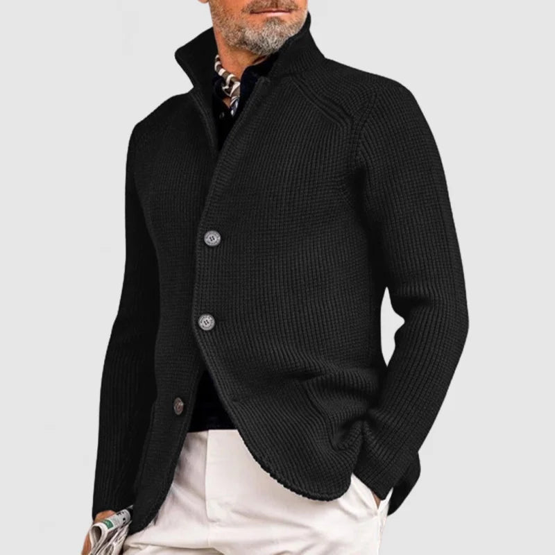Matin | Stylischer Cardigan aus dickem Strick für Herren – Einfarbig, bequem und elegant