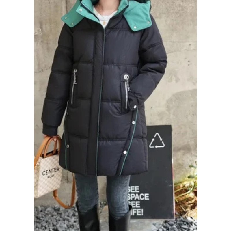 Tea | Wintermantel für Damen mit Steppdesign, Kapuze und Reißverschlusstaschen