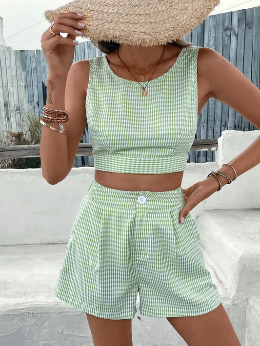 Oley | Zweiteiliges Gingham-Outfit für Frauen