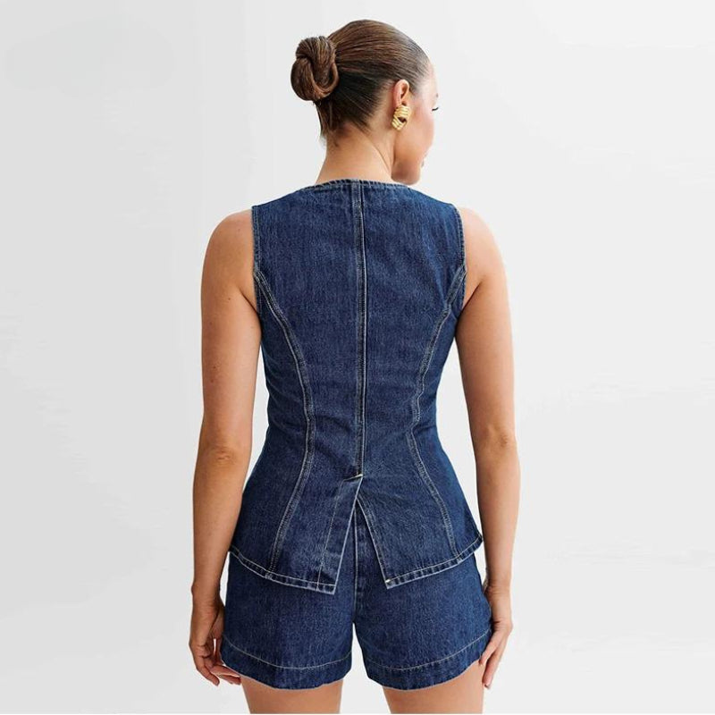 Emiliana - Zweiteiliges Denim-Set