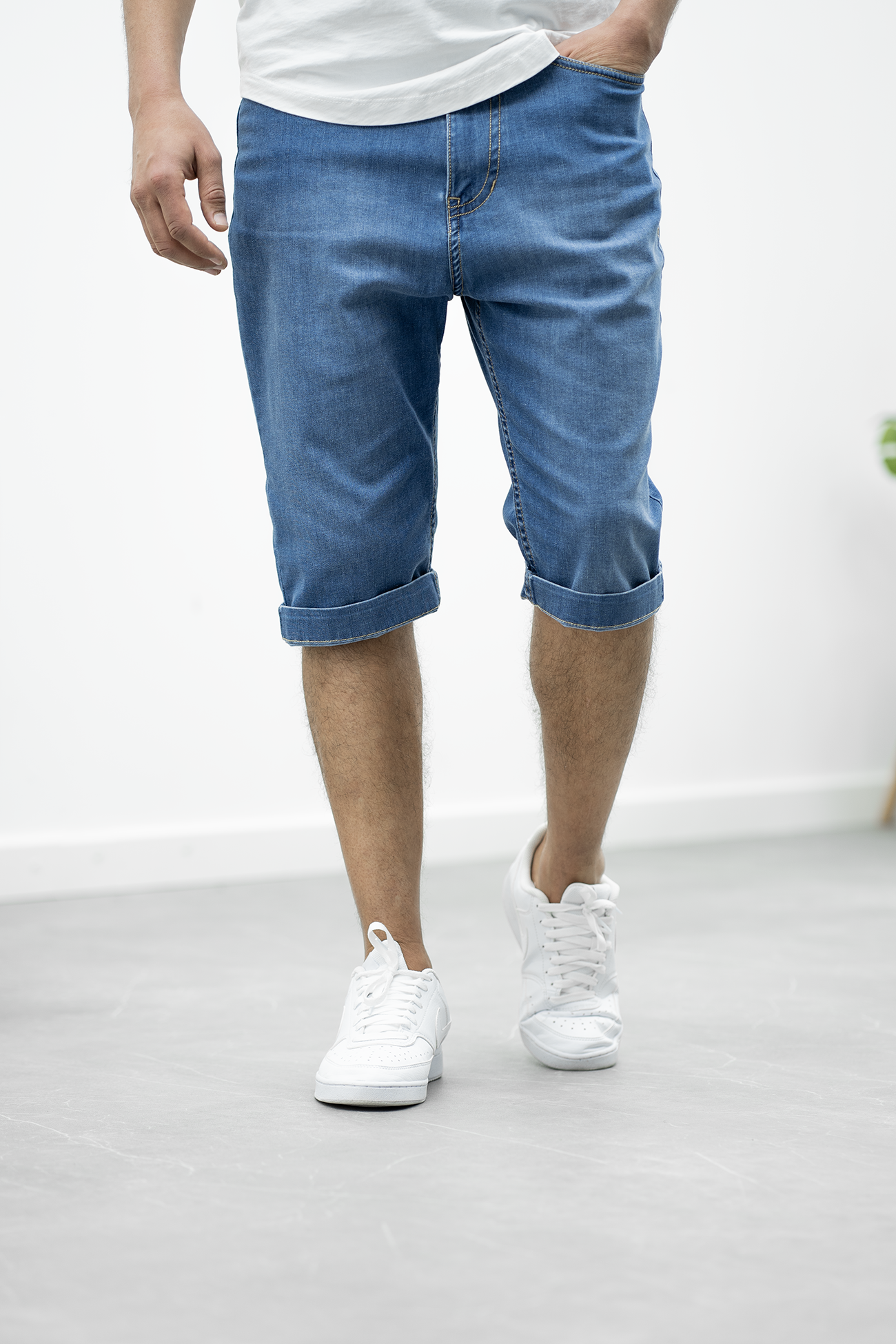 Mio | Herren Lang-Bermuda Shorts Jeans