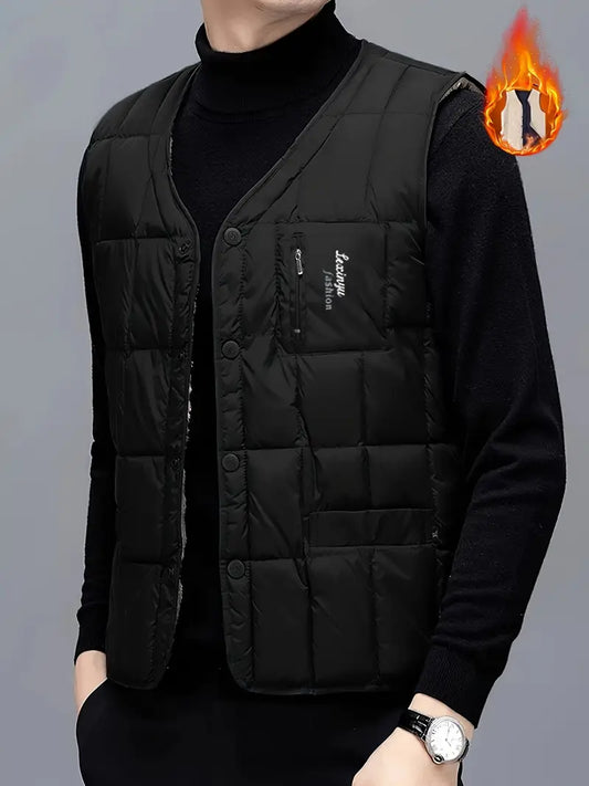 Filipe | Herren-Weste mit Fleecefutter – Lässig, Stehkragen, Wintertauglich, Outdoor-Nylon