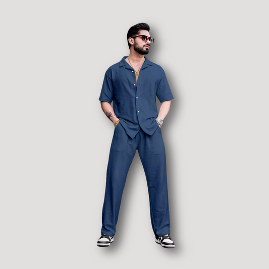 Ludmilla | Collar Shirt Kurzarm Hosen Set Sommer-Outfit