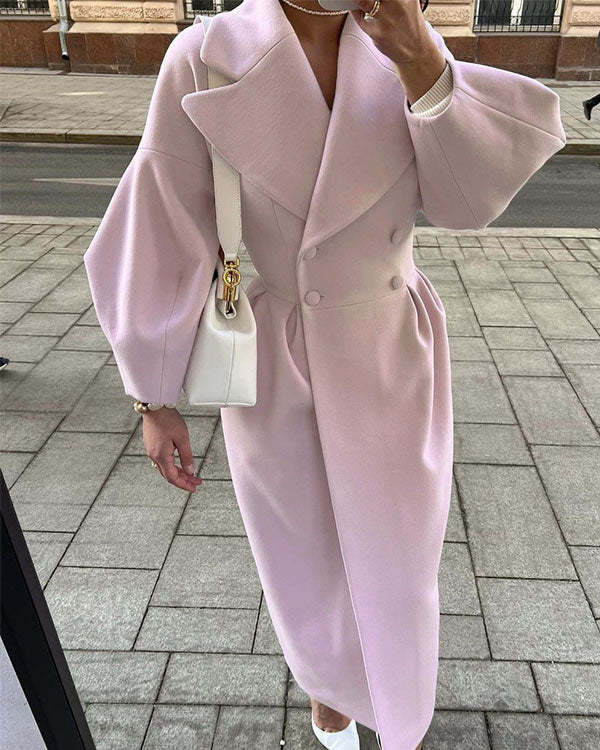 Lucian | Vintage Mantel mit Laternenärmel und Revers aus Wolle