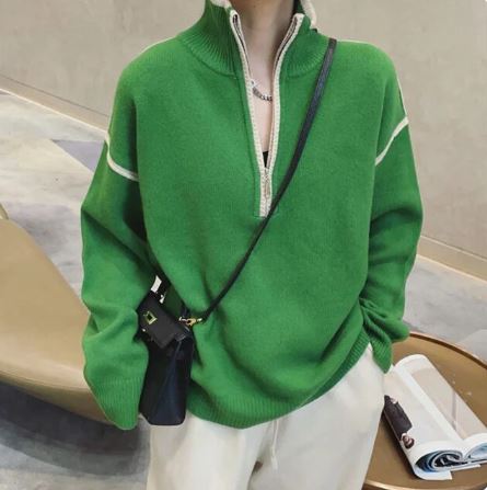 Laurene | Warmer Damenpullover mit Reißverschluss und Stehkragen