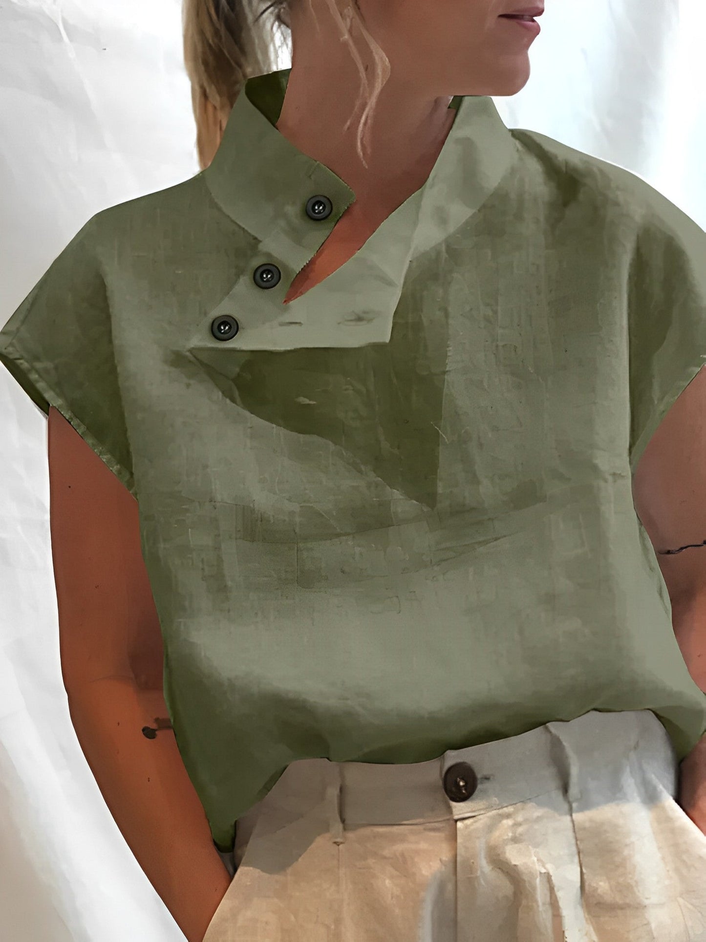 Xyra | Elegante Baumwoll-Leinen-Bluse