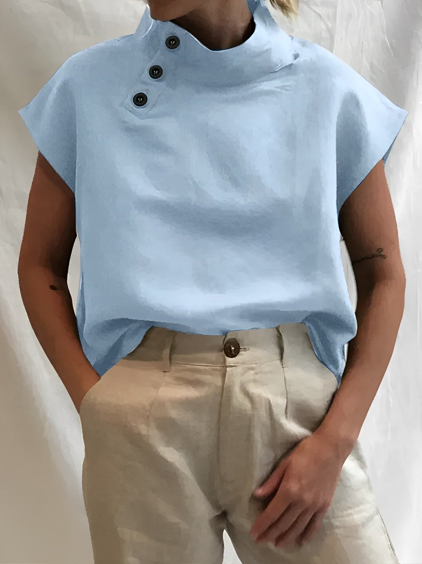 Xyra | Elegante Baumwoll-Leinen-Bluse