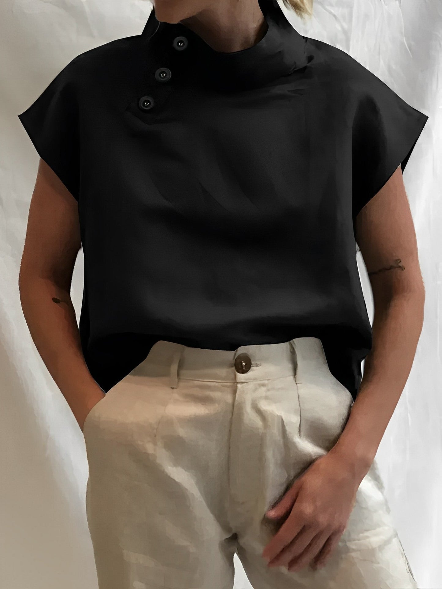 Xyra | Elegante Baumwoll-Leinen-Bluse