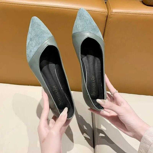 Elaina | Bequeme spitze Zehe Wildleder Flache Schuhe für Frauen