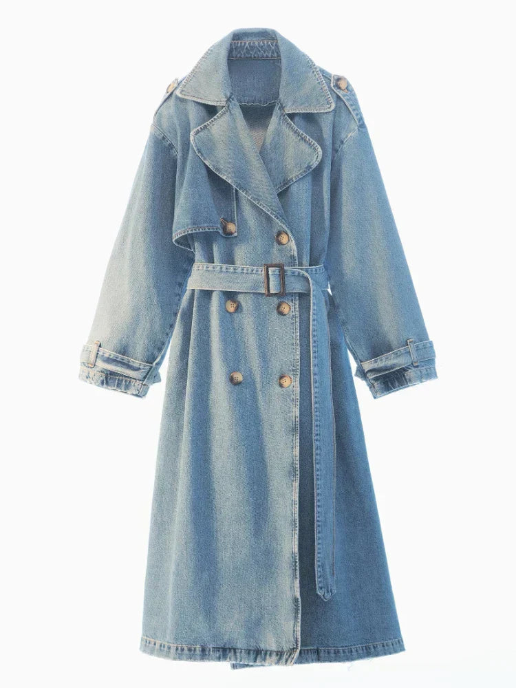 Claduina | Gemütlicher und warmer Denim-Trenchcoat