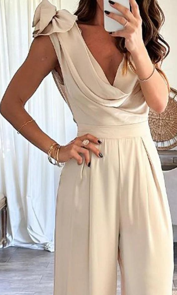 Verda | JUMPSUIT MIT WASSERFALL-AUSSCHNITT