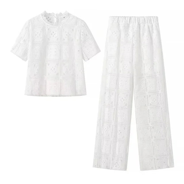 Priya | Elegante Spitzentop-Hosen-Sets