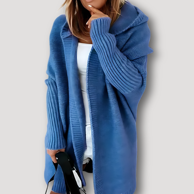Katelyn | Oversized Hooded Klobig Gestrickt Cardigan Lang