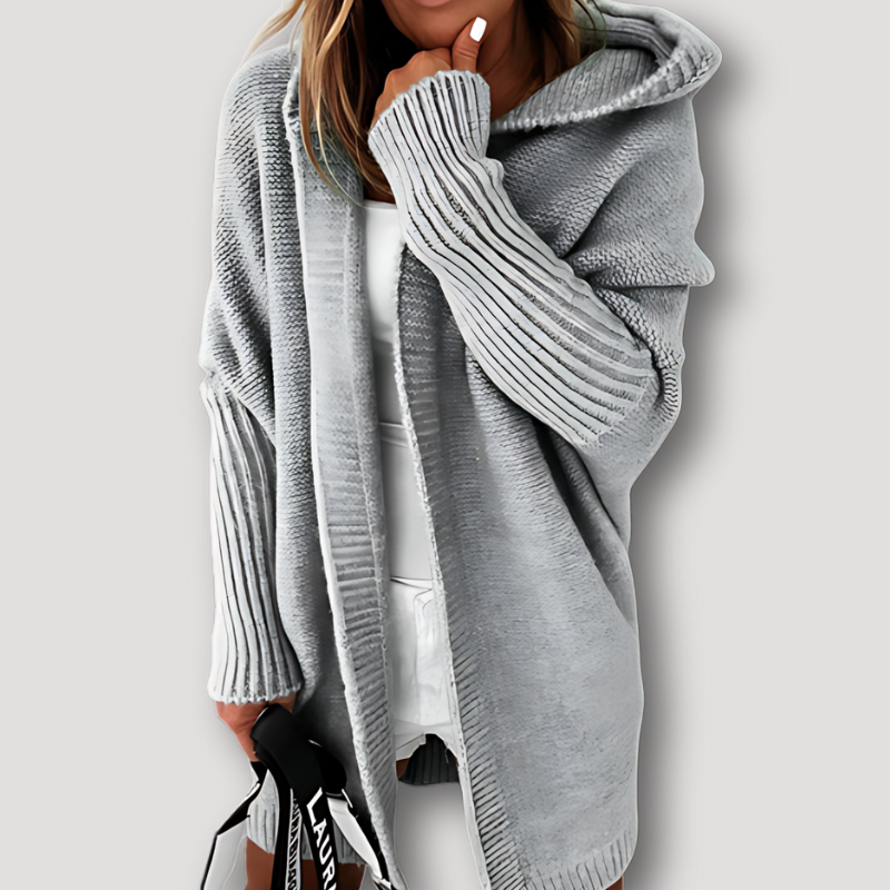 Katelyn | Oversized Hooded Klobig Gestrickt Cardigan Lang