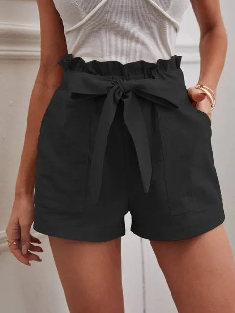 Irish | High Waist Shorts mit Bindegürtel für Damen