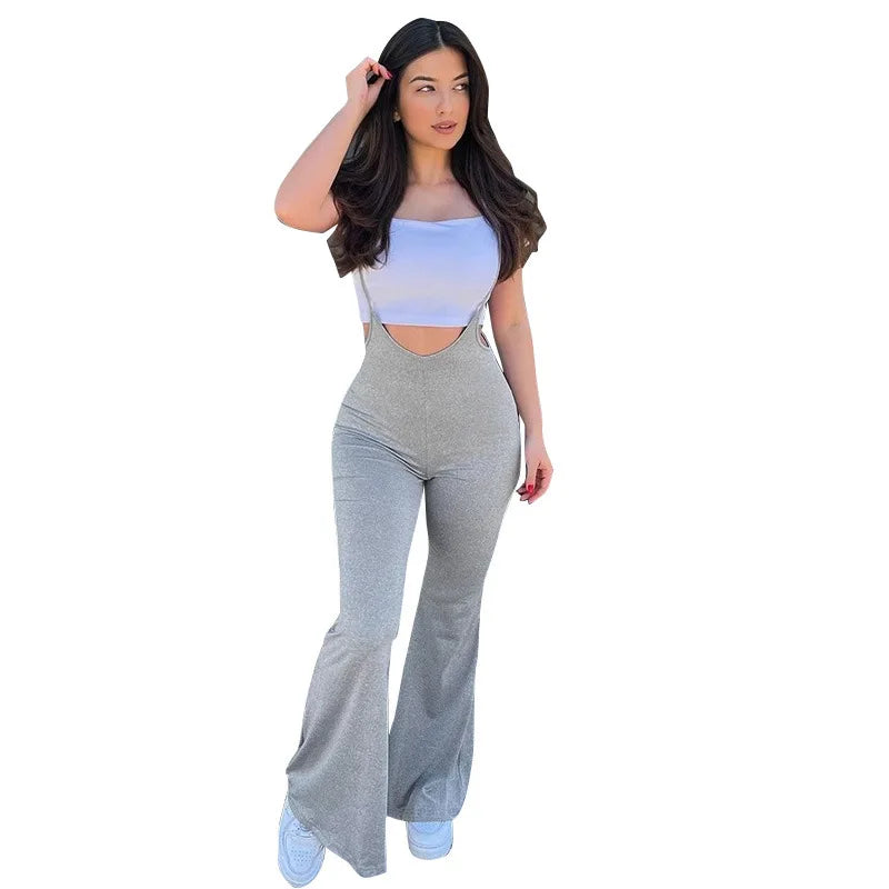 Gretchen | Jumpsuit mit Ausschnitt und ausgestellten Beinen