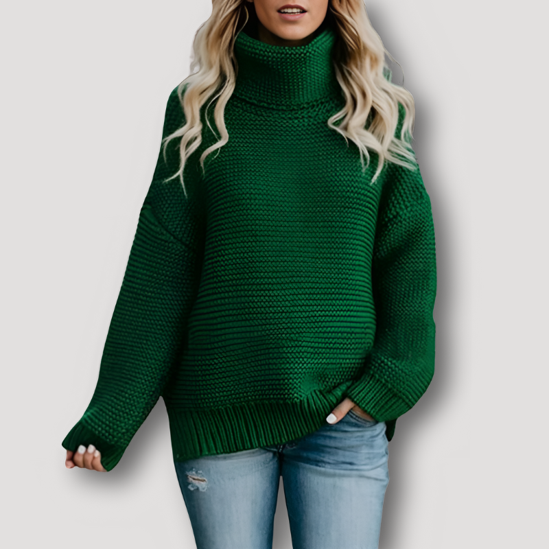 Uchen | Klobig Schlaffe Gestrickt Turtle Neck Pullover