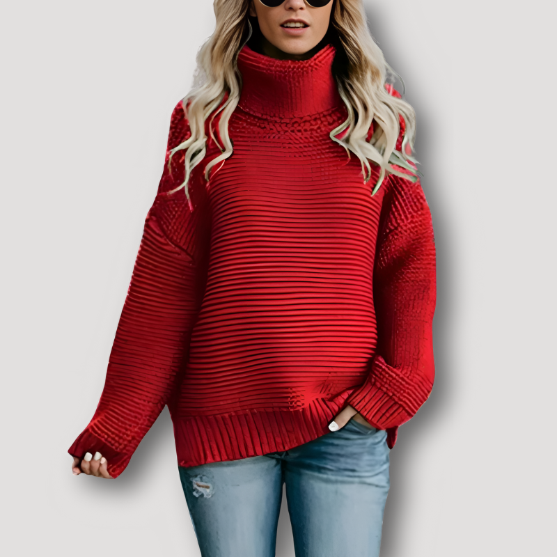 Uchen | Klobig Schlaffe Gestrickt Turtle Neck Pullover