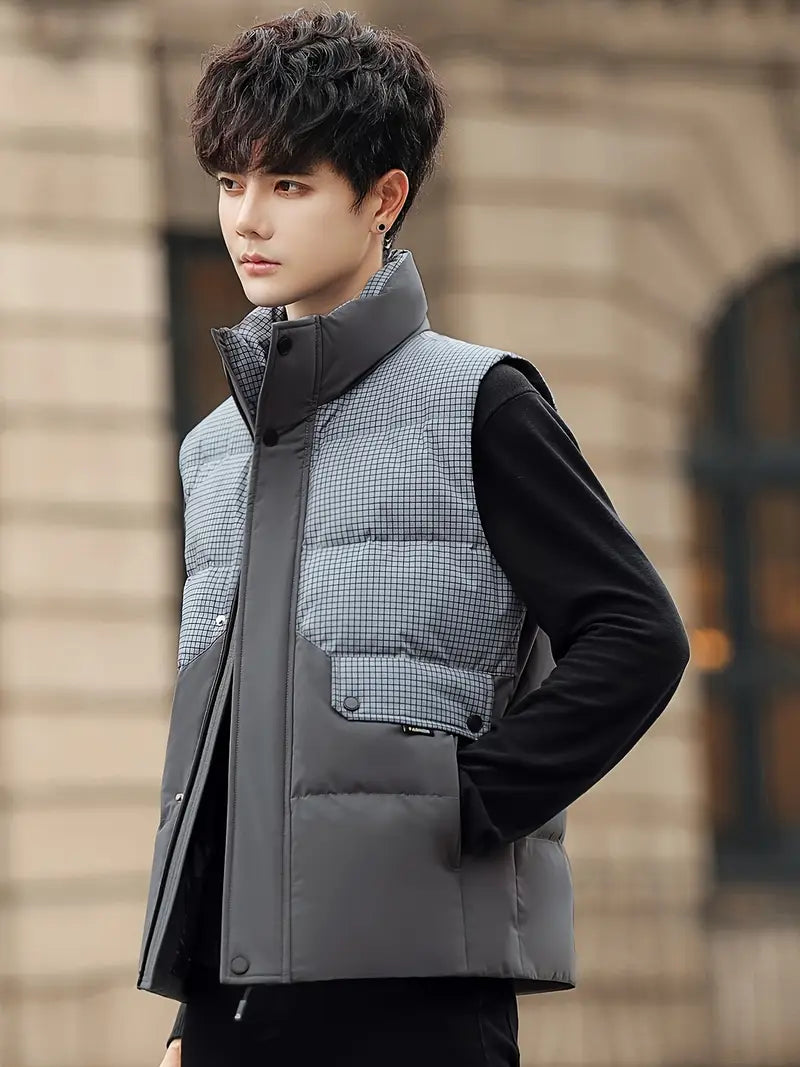 Rubin | Herren Weste Puffer – Leicht, Zip-Up, Stehkragen, Ärmellos