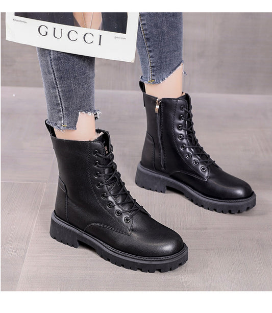 Florian | Schwarze Leder-Winterstiefel